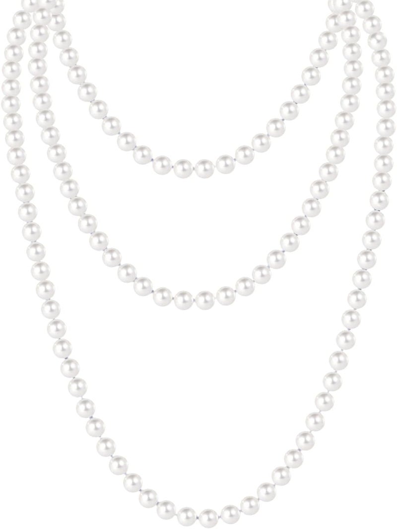 Zeffy Pearl Necklace 8MM Dainty Round Imitation Pearl Choker Necklace Wedding Pearl Necklace Delicate Jewelry for Women Simple Bridesmaid Jewelry Gifts - Image 1